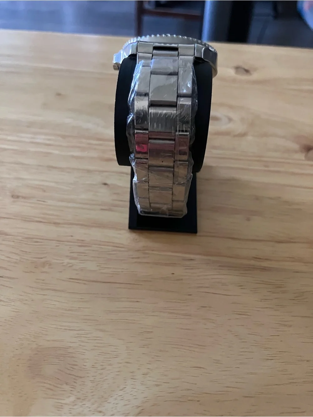 Geneva Men's Watch with Green Dial and Silver Bracelet